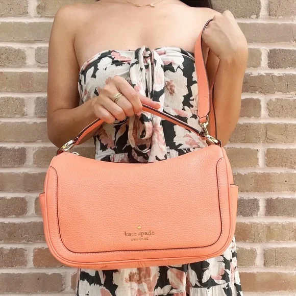 Kate Spade Top Zip Satchel Hobo Crossbody Leather - Picture 2 of 7